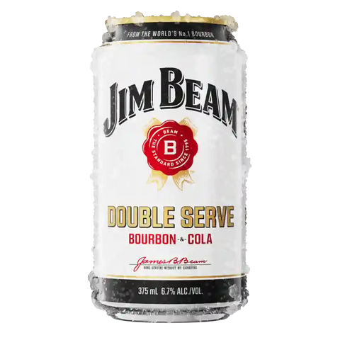 Jim Beam Double Serve Bourbon & Cola Can Closure Closures 375ml Case of 30