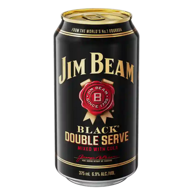 Jim Beam Black Label & Cola Cans 375ml 4 Pack