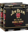 Jim Beam Black Label & Cola Cans 375ml 4 Pack