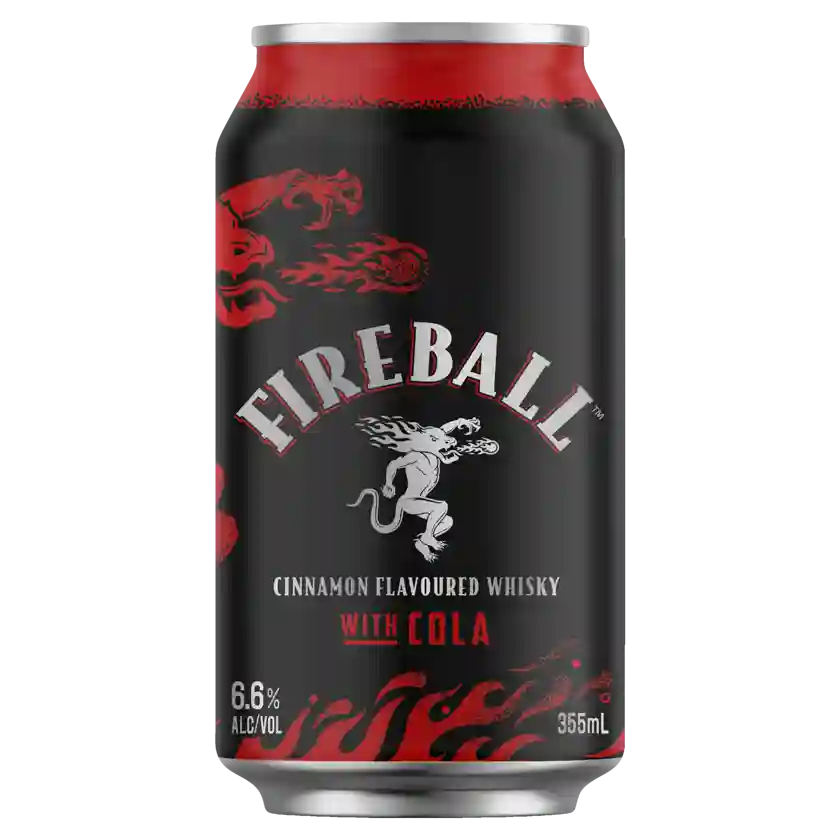 Fireball Cinnamon Whisky & Cola 6.6% 355ml Case of 16 | Porter's Lux ...