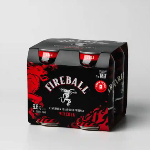 Fireball Cinnamon Whisky & Cola 6.6% 355ml 4 Pack