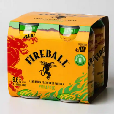 Fireball and Apple Cans 355ml 4 Pack