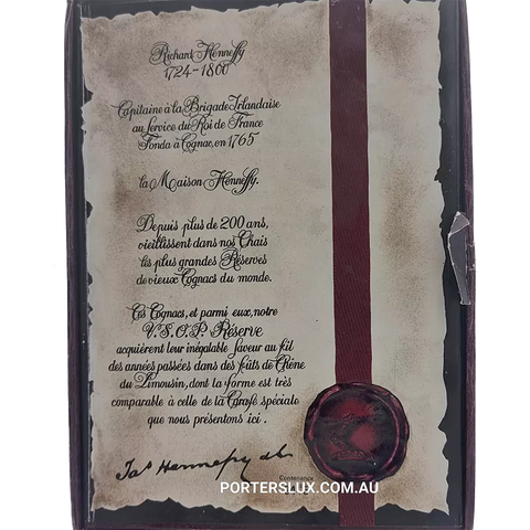 Hennessy VSOP Grande Reserve Barrel Decanter | Poetic Rarity at Porter's Lux box description