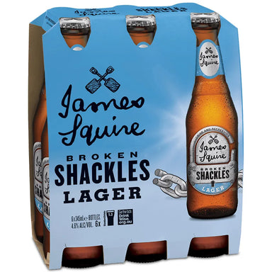 345ml James Squire Broken Shackles Lager (Bottles) 6 Pack