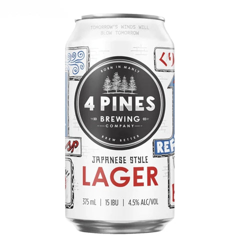 4 Pines Japanese Lager Cans 375ml Case of 18