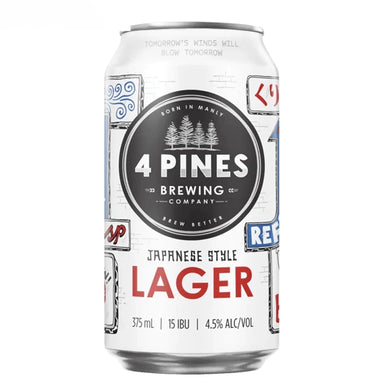 4 Pines Japanese Lager Cans 375ml Case of 18