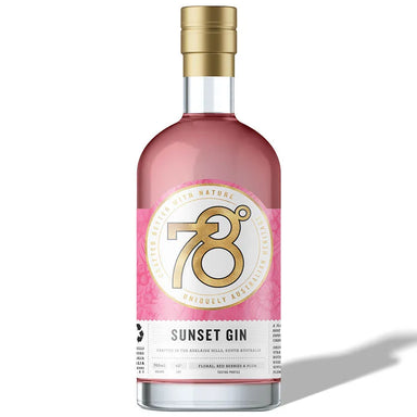 78 Degrees Sunset Australian Gin 700ml Single Bottle