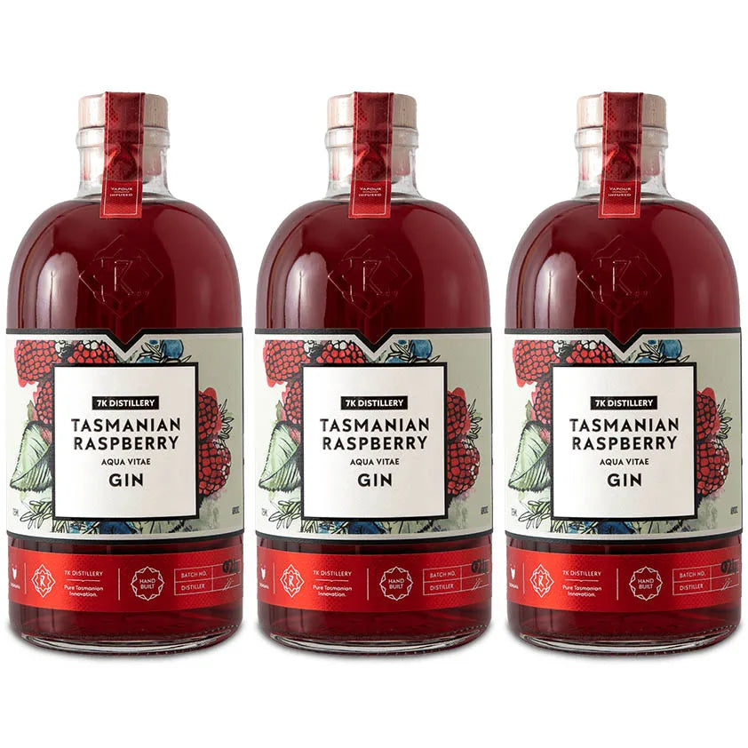 7k Distillery Raspberry Coloured Gin 725ml Triple Bottles