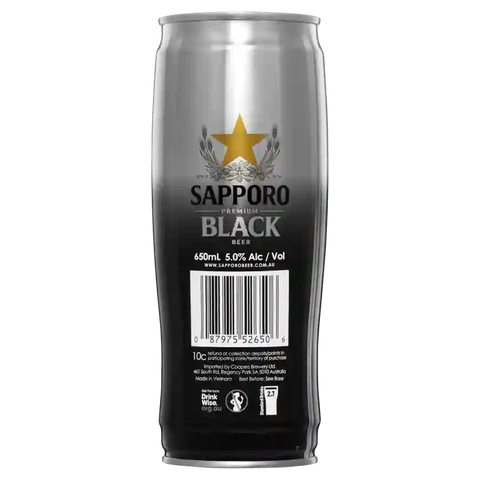 Sapporo Black Can 650ml Case of 12