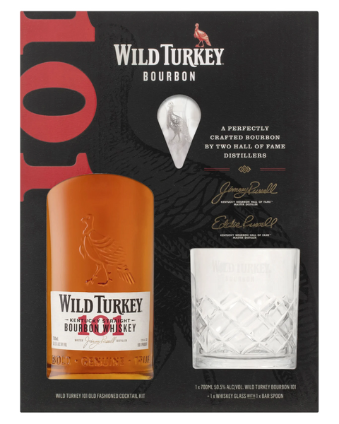 Wild Turkey 101 Bourbon Whiskey 700ml Gift Pack