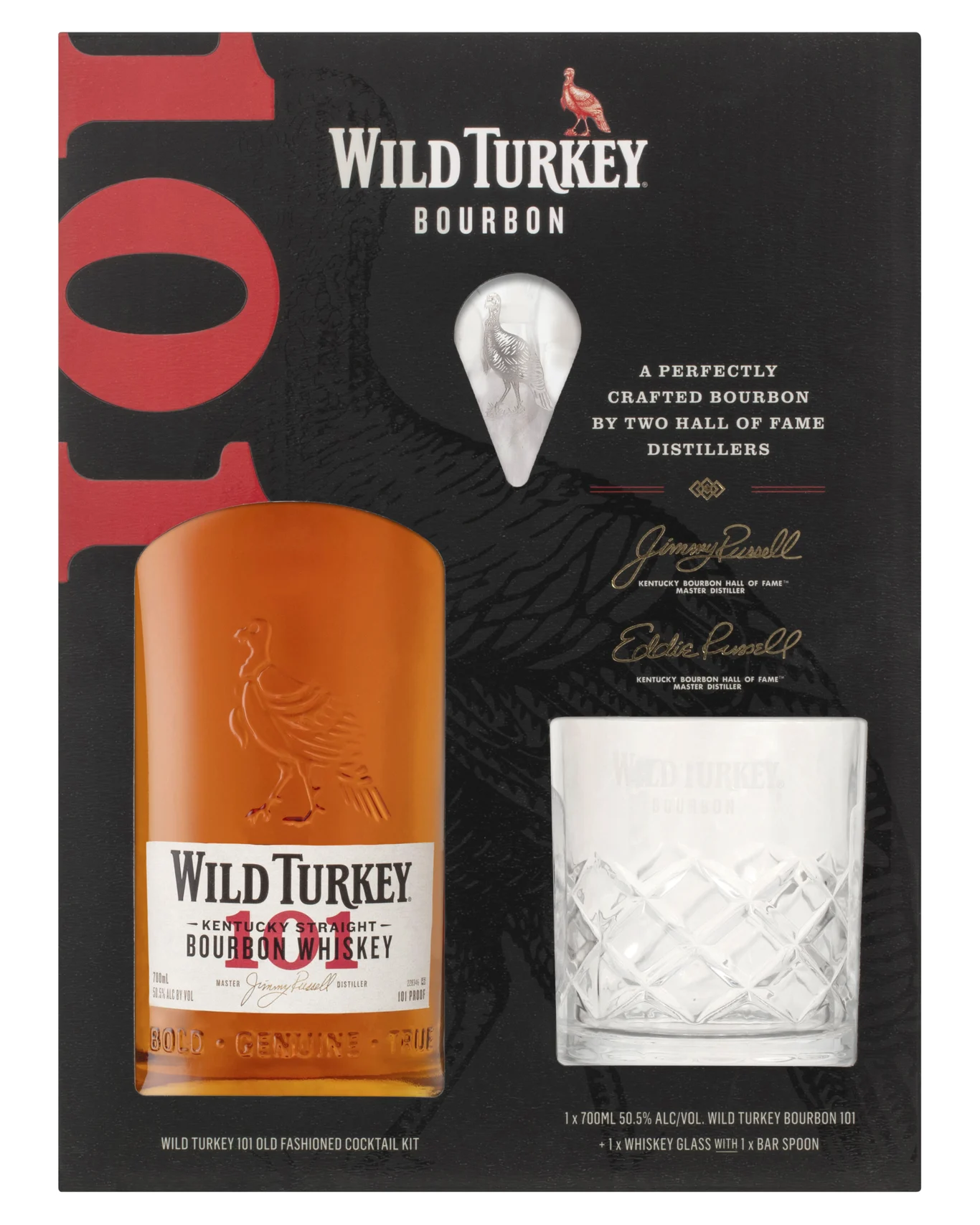 Wild Turkey 101 Bourbon Whiskey 700ml Gift Pack