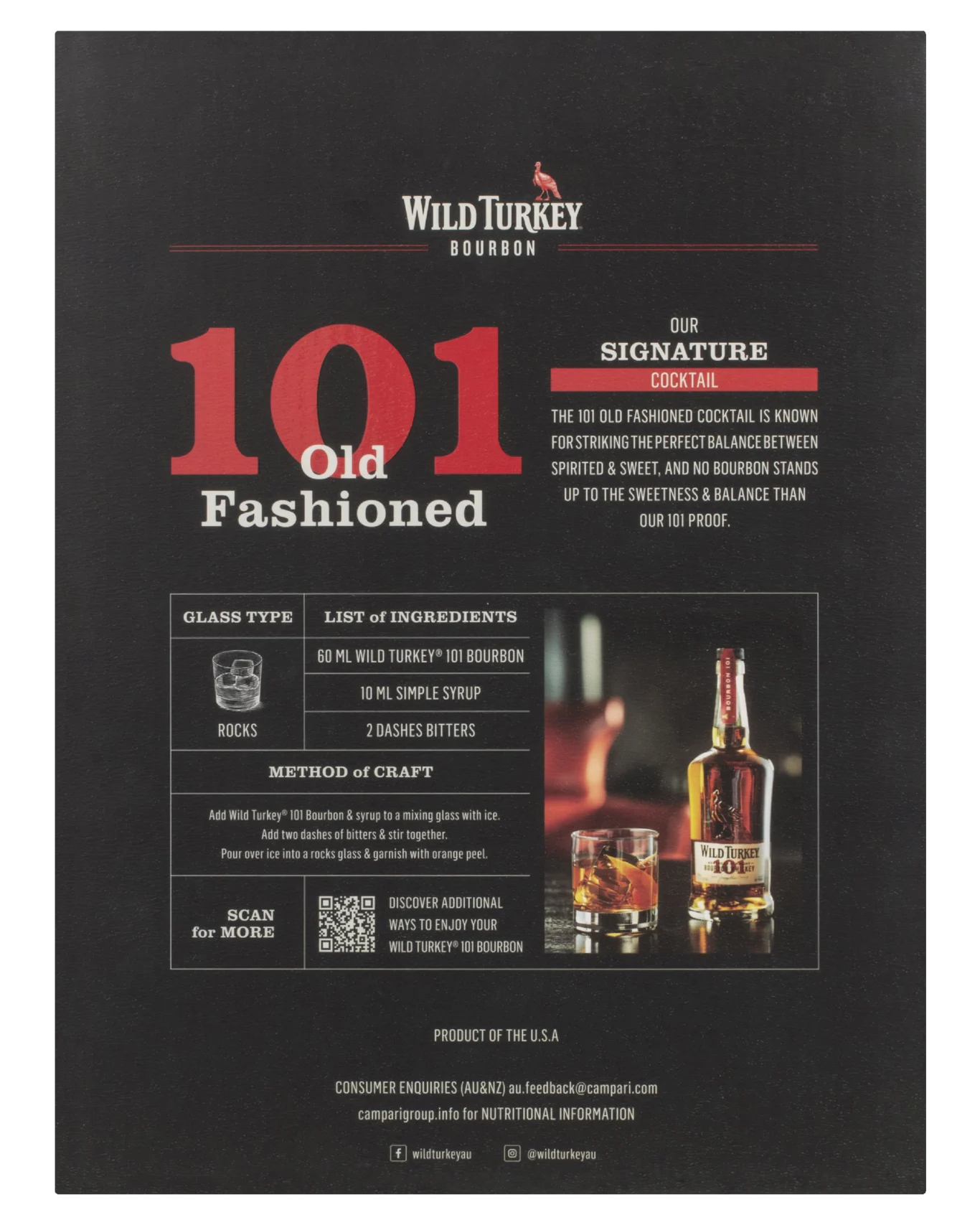 Wild Turkey 101 Bourbon Whiskey 700ml Gift Pack