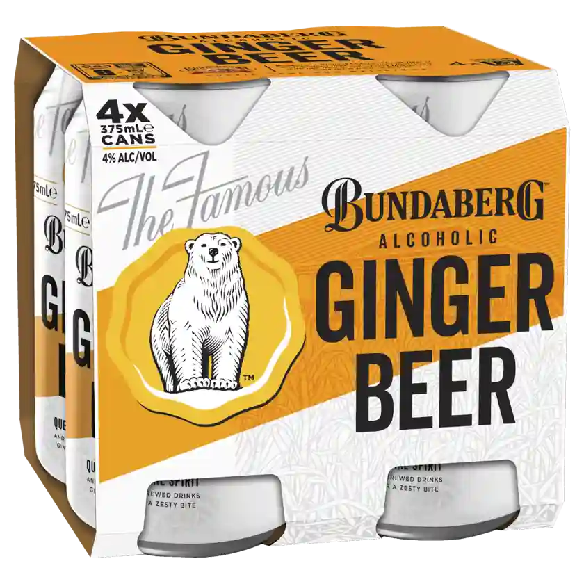 Bundaberg Alcoholic Ginger Beer Can Closure Closure 375ml Case 24