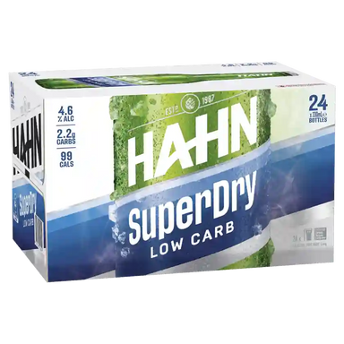Hahn Super Dry Lager Bottle 330ml Case of 24
