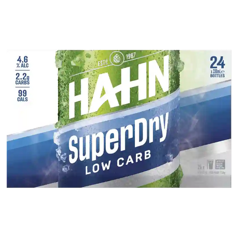 Hahn Super Dry Lager Bottle 330ml Case of 24