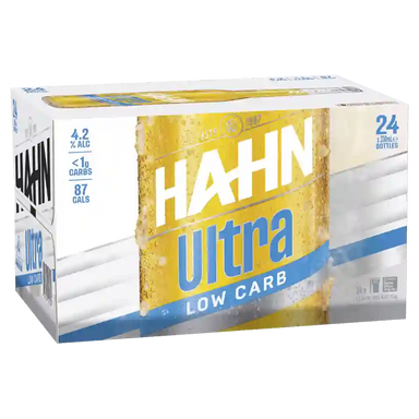 Hahn Ultra Low Carb Bottles 330ml Case of 24