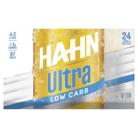 Hahn Ultra Low Carb Bottles 330ml Case of 24