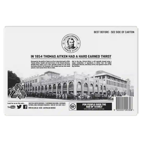 Victoria Bitter Twist Top Bottles 250ml Case 24