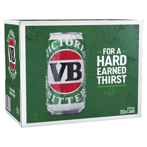 Victoria Bitter Cans 30 Block 375ml
