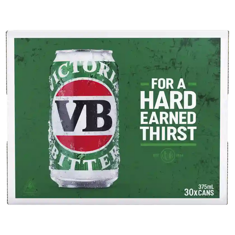 Victoria Bitter Cans 30 Block 375ml