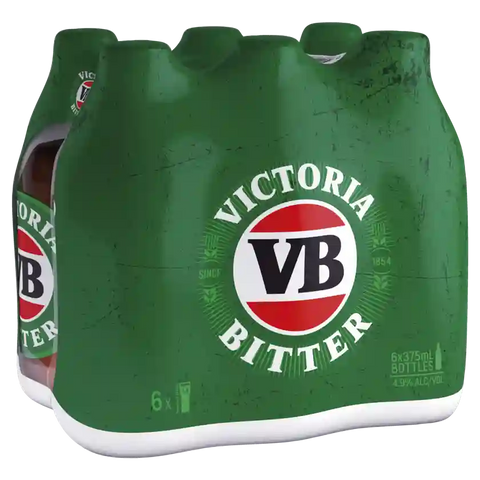 Victoria Bitter 375ml Stubbies Case 24