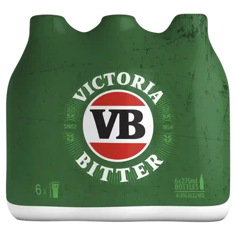 Victoria Bitter 375ml Stubbies Case 24