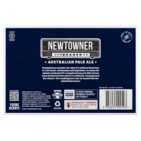 Young Henrys Newtowner Australian Pale Ale 375ml Cans Case of 24