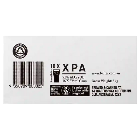 Balter XPA Cans 375ml Case of 16