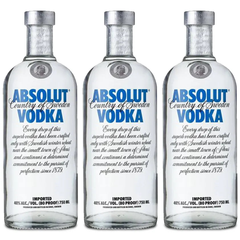 Absolut Original Vodka 1000ml Triple Bottles