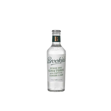 Brookie's Dry Gin & Tonic with Native Finger Lime 275ml 4 Pack