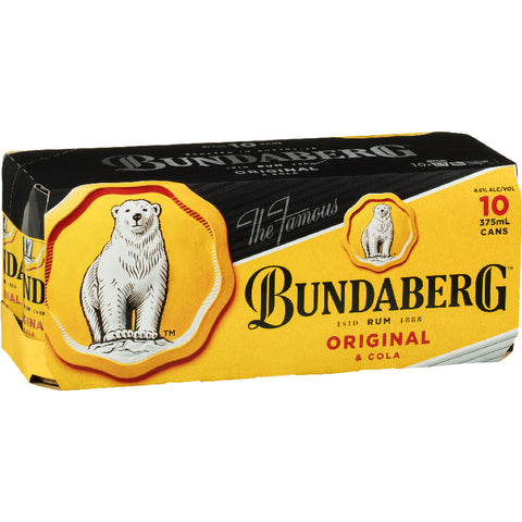 Bundaberg UP & Cola Can 375ml 10 Pack