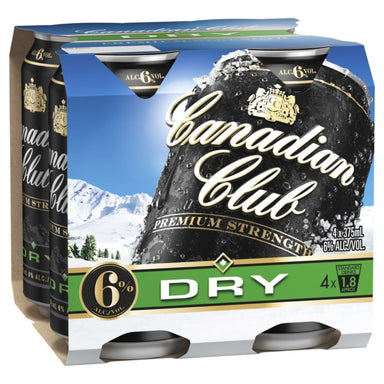 Canadian Club & Dry Premium 6% Can 375ml 4 Pack