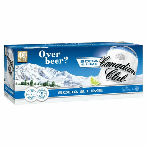Canadian Club Soda & Lime Can 375ml Case 10