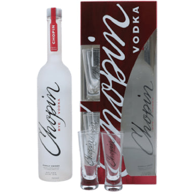 Chopin Rye Vodka + 2 Shot Glasses Gift Pack 700ml