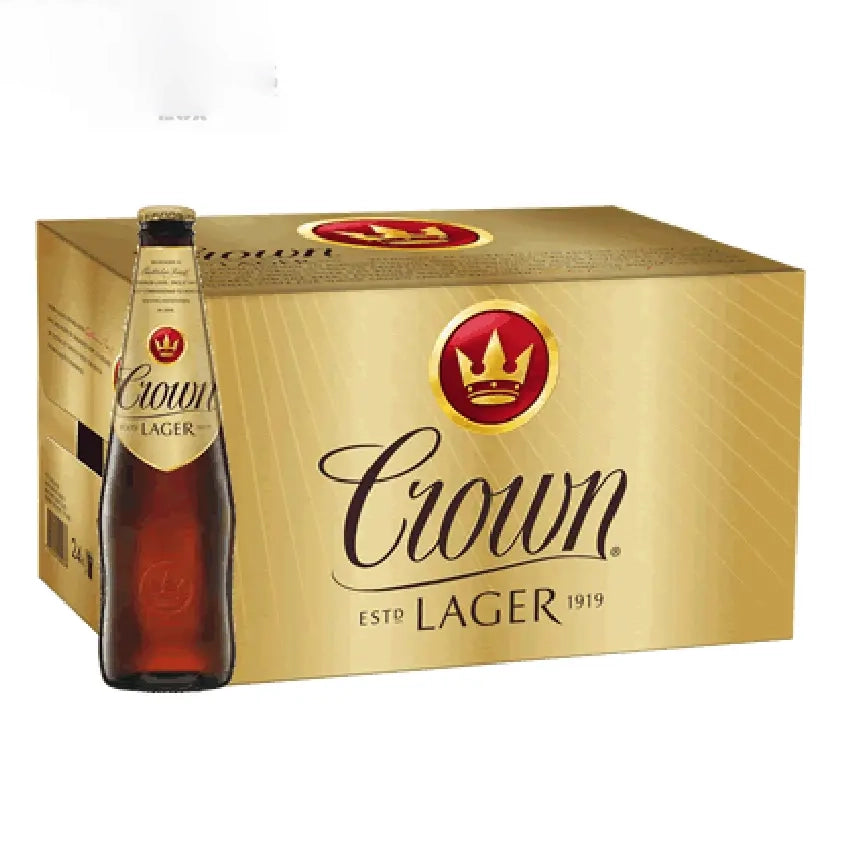 Crown Lager Australian Beer 375ml Case 24 Crafted Brew — Porters Lux