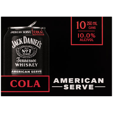 Jack Daniel's American Serve & Cola Cans 250ml Case of 20