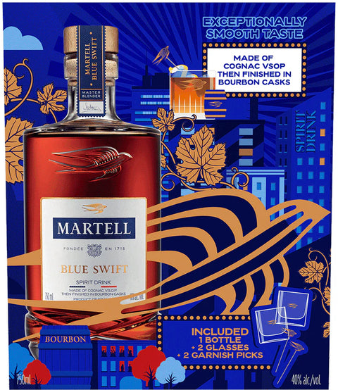 Martell Blue Swift Ltd Edition + 2 Glasses + Garnish 700ml