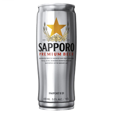 Sapporo Premium Lager Can Closure Closures 650ml Case of 12