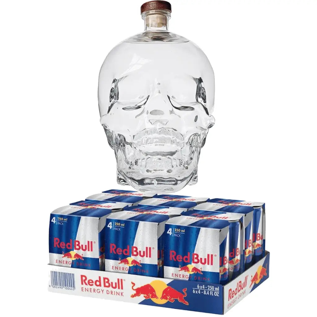 Crystal Head Vodka 3L + Case of Red Bull (24 x 250ml cans) Combo