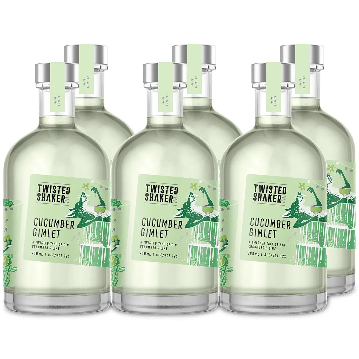 Twisted Shaker Cucumber Gimlet Cocktail 700ml Case of 6