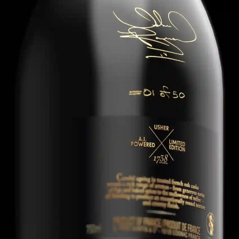 Usher x 1738 A.I. Powered Limited Edition Bottle back