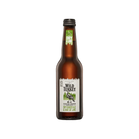 Wild Turkey Bourbon Dry Ginger Ale & Lime 330ml 4 Pack