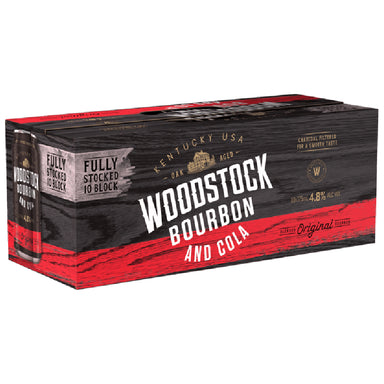 Woodstock Bourbon & Cola 4.8% Cans 10 Pack 375ml