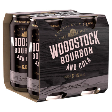 Woodstock Bourbon & Cola 6% Cans 375ml Case of 24