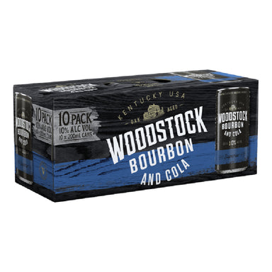 Woodstock Bourbon and Cola 10% Cans 10 pack 200ml