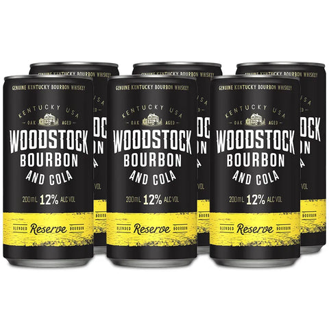 Woodstock Reserve Bourbon & Cola 12% 200ml 6 Pack