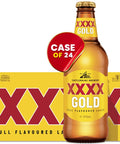 XXXX Gold Lager Mid Strength Beer 375ml Bottles Case of 24