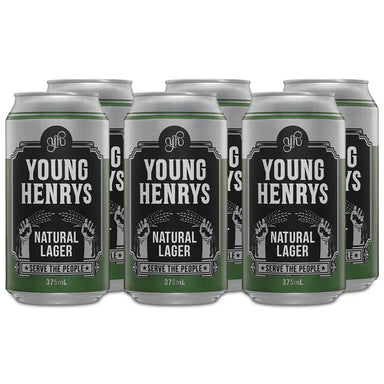 Young Henrys Natural Lager Australian Lager 375ml Cans 6 Pack