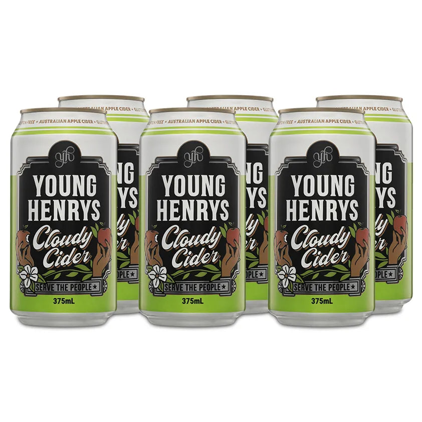Young Henrys Semi Dry Cloudy Apple Cider Cans 375ml 6 Pack