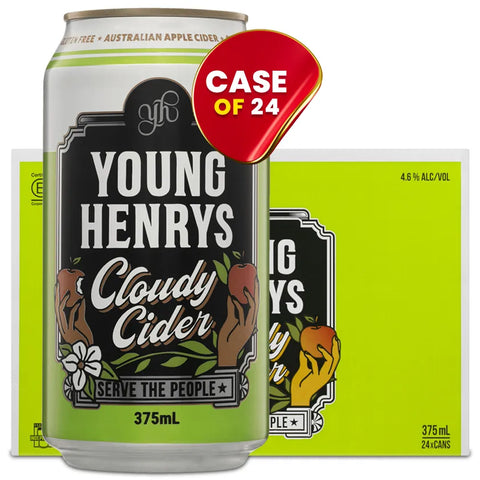 Young Henrys Semi Dry Cloudy Apple Cider Cans 375ml Case of 24